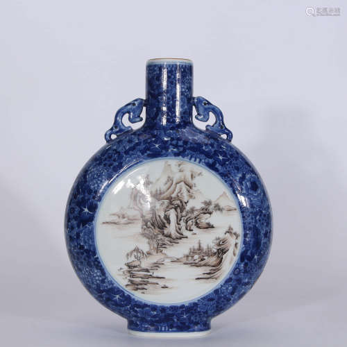 A Chinese Porcelain Double-eared Flask
