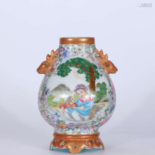 A Chinese Famille Rose Porcelain Zun