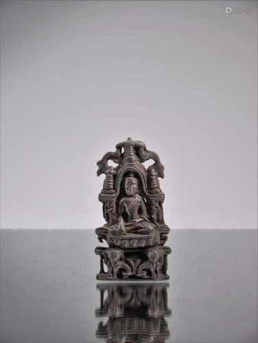 BUDDHABronze and CopperWest-Tibet 12th centuryDimensions: Height 8 cmWeight: 50 gramsBuddha seated