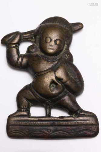 THOCKCHA IN FORM OF ACALABronzeTibet , 12th centuryDimensions: Height 4,5 cmWeight: 20 grams
