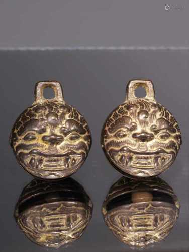 TWO CHINESE BRONZE BELLSBronze with traces of Gold,China 14th centuryDimensions: Height 5 cm /