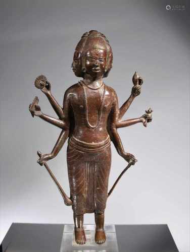 LARGE DATTATREYA SCULPTUREBronzeSouth India , 17th - 18th centuryDimensions: Height 47 cm without