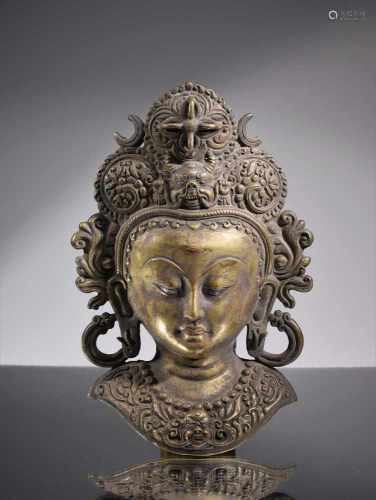 MASK OF SHIVABronze with Copper and Silver inlaysNepal , 19th centuryDimensions: Height 27 cmWeight: