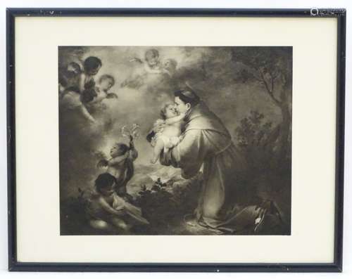 After Bartolome Esteban Murillo (1618-1682), Photogravure, Vision of St Anthony of Padua,