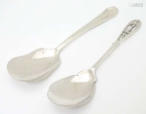 A silver preserve spoon hallmarked Birmingham 1953 maker Arthur Price & Co together with another