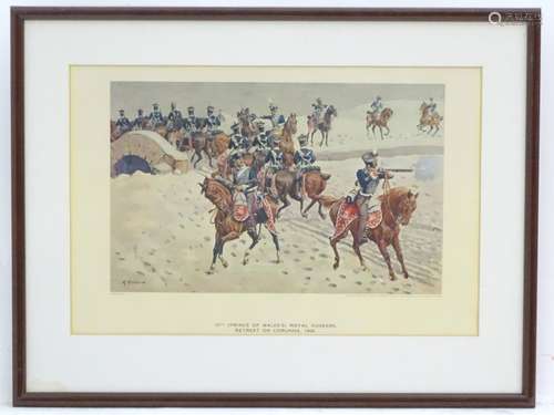 After Richard Simkin (1840-1926), Lithograph, 10th (Prince of Wales's) Royal Hussars,