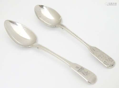 A Scottish silver teaspoon hallmarked Glasgow 1831 maker George Innes.