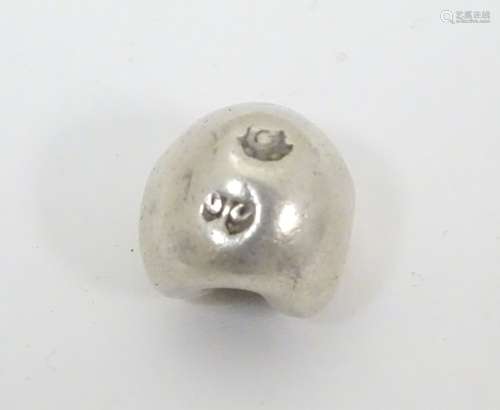 A early to mid 20thC Continental silver shaped item,