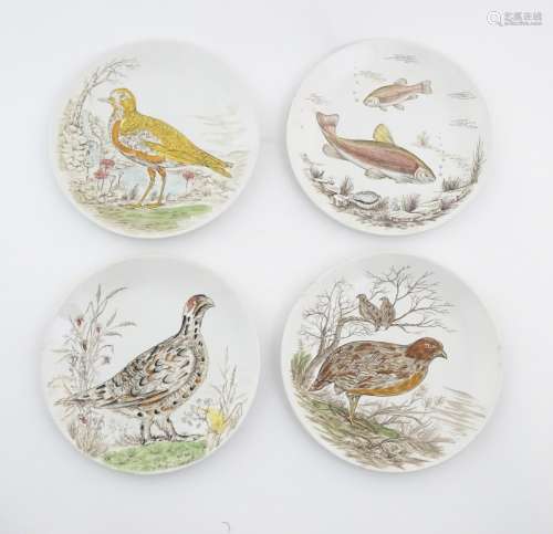 Four British Anchor plates to include three from the 'Wild Birds of Heath and Moorland' series: