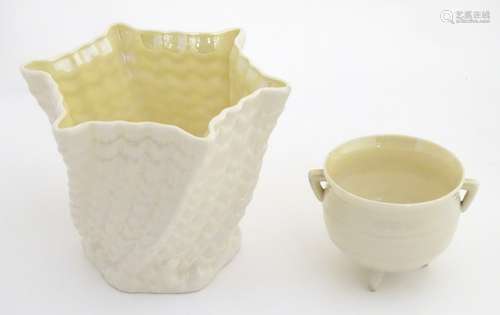 Two Belleek Ireland pottery wares,