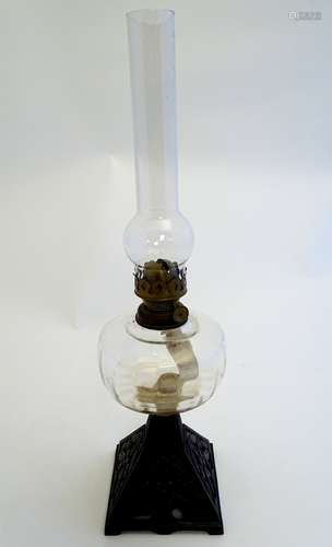 An early 20thC Falk's oil lamp,