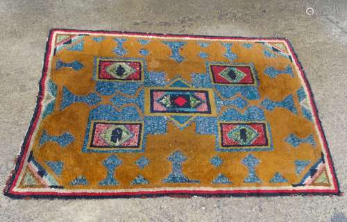 Rug Carpet : An oriental rug , possibly an East Turkish Kars ,