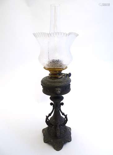 A Victorian Hinks's Duplex Patent oil lamp,