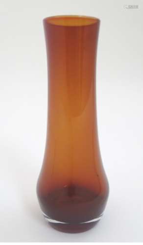 A retro red studio glass vase. Approx. 9 3/4