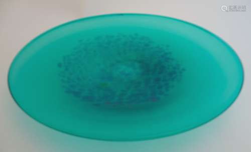 A 1970s large Mdina glass charger probably Michael Harris.