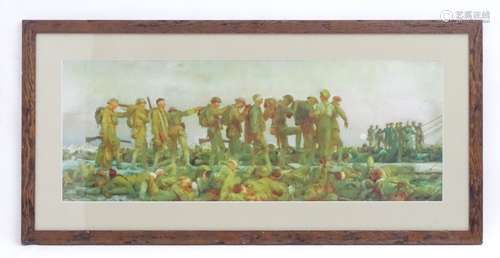 Militaria: After John Singer Sargent (1856 - 1925), Print, Gassed,