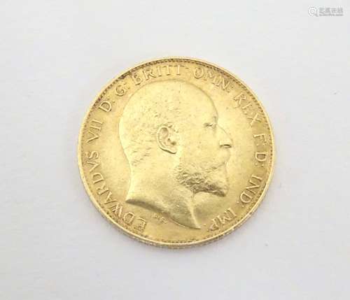 Coin : A King Edward VII 1902 gold half sovereign,