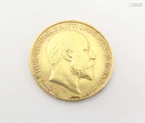 Coin : A King Edward VII 1902 gold half sovereign,