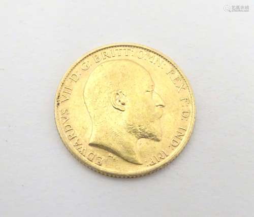 Coin : A King Edward VII 1902 gold half sovereign,