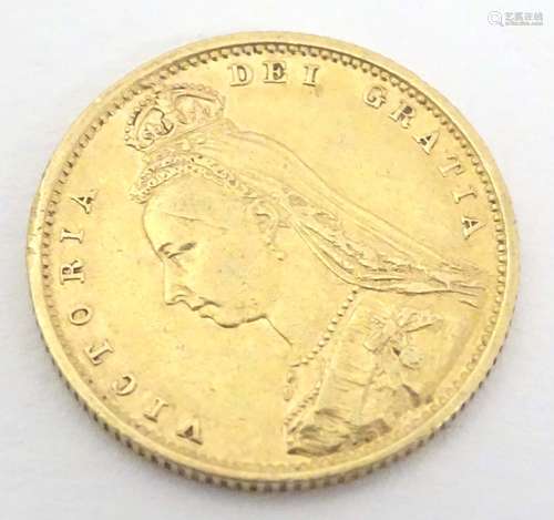 Coin : A Queen Victoria 1892 gold half sovereign,