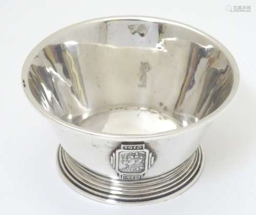 An Art Deco Commemorative bowl hallmarked Birmingham 1934 maker Barker Brothers Silver Ltd.