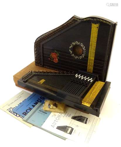 Musical Instruments: a mid 20thC Autoharp by Oscar Schmidt, New Jersey USA,