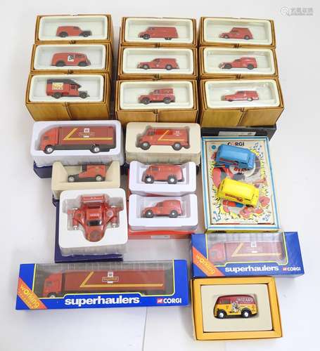 Toys: A quantity of assorted Corgi die-cast scale model vehicles advertising Royal Mail,