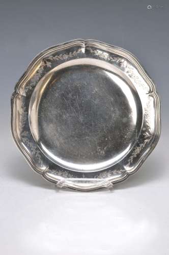 Silver Plate with flower border