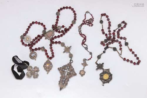 3 Rosaries and one pendant