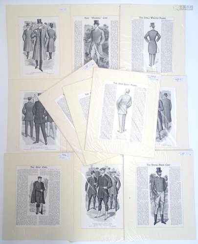 Twelve early 20thC gentlemen's fashion magazine advertisements / advertising articles.