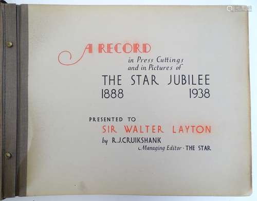 Book: A Record in Press Cuttings and in Pictures of The Star Jubilee (1888-1938),