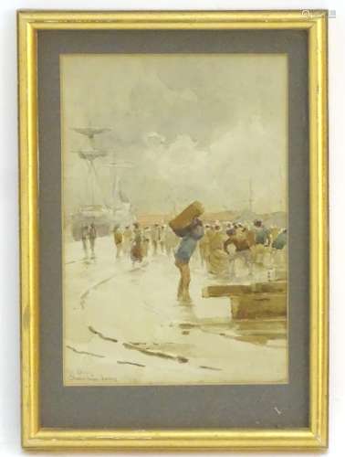 Champion Jones (1856-1912), Marine School, Watercolour, Rye Quay,