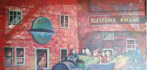 Anita Benson, XX, American School, Mural, Early Row Scene, Cannery Row,