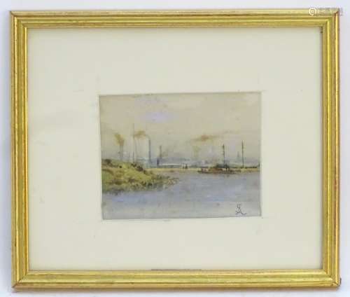 Arthur Severn (1842-1931), English School, Watercolour, View of Barrow-in-Furness,