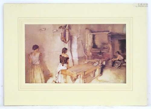 After Sir William Russell Flint (1880 - 1969), Colour print,