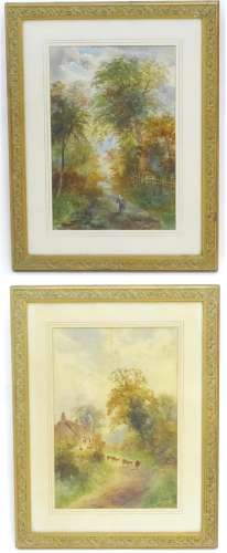 Frank Gresley (1855-1936), English School, Watercolours, a pair,