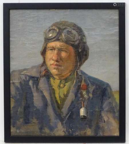 Ivan Nikolayevich Shulga, (1889-1956), Ukrainian / Russian School, Oil on canvas, 'The Pilot',