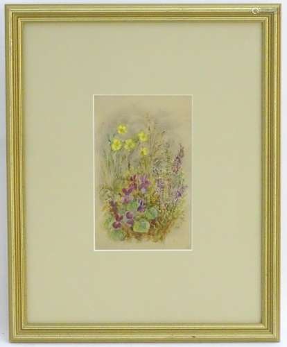 Albert Durer Lucas (1828-1918), Pencil and watercolour, A study of flowers, Wild Thyme,