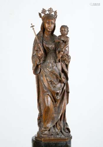 Swabian Maria with Child standing, with crown and …