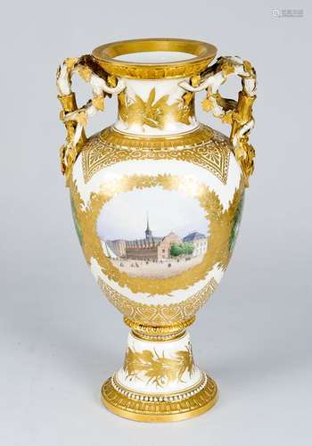 Royal Copenhagen porcelain vase, in amphora shape,…