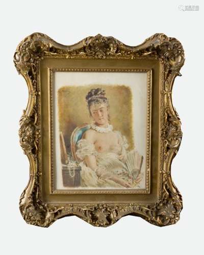 Unknown artist 19th Century, Portrait of a lady; w…