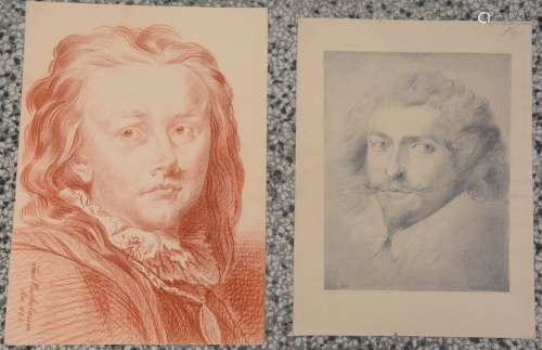 French School, Two portrait drawings of gentlemen;…