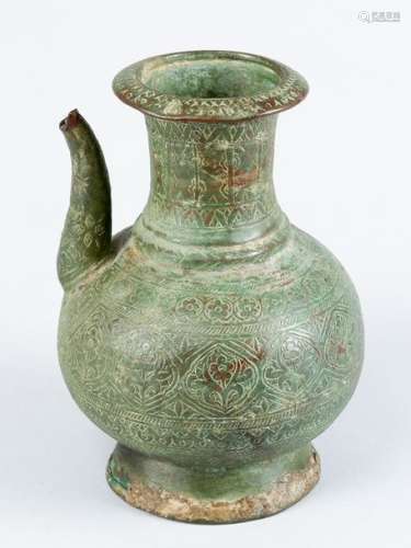 Oriental vessel, round shape with long neck and sp…