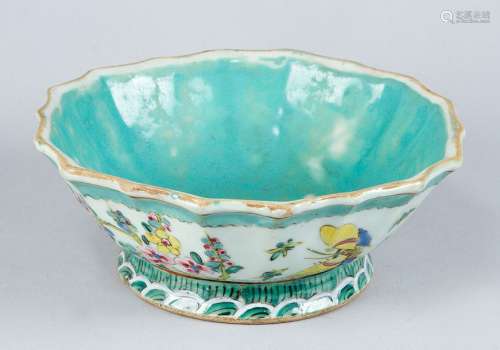 Chinese bowl, round shape, with flower and butterf…