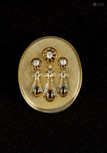 Biedermeier style diamond enamel brooche, around 1…