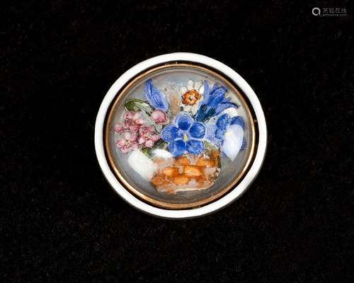 Essex crystal brooche around 1880, with enamel bro…