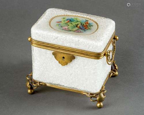 Biedermeier sugar box, rectangular shape with one …