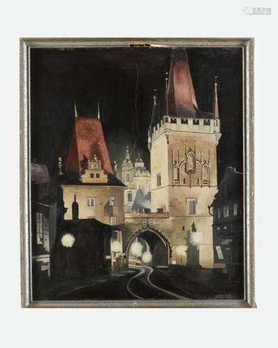 Haeckel, artist 20th Century, View of Prague at ni…