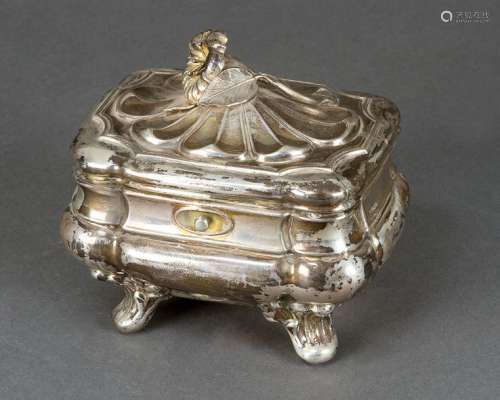 Austrian silver sugar box, Biedermeier mid of 19th…