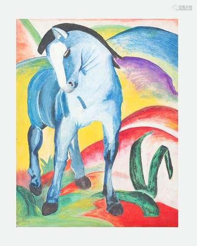 Artist 20th Century, Horse in landscape; tempera o…